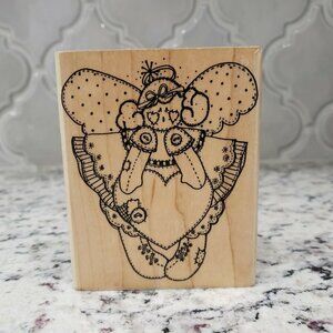 1995 Annette Allen Watkins #J1366 "Chelsea Angel" Wood Mounted Rubber Stamp